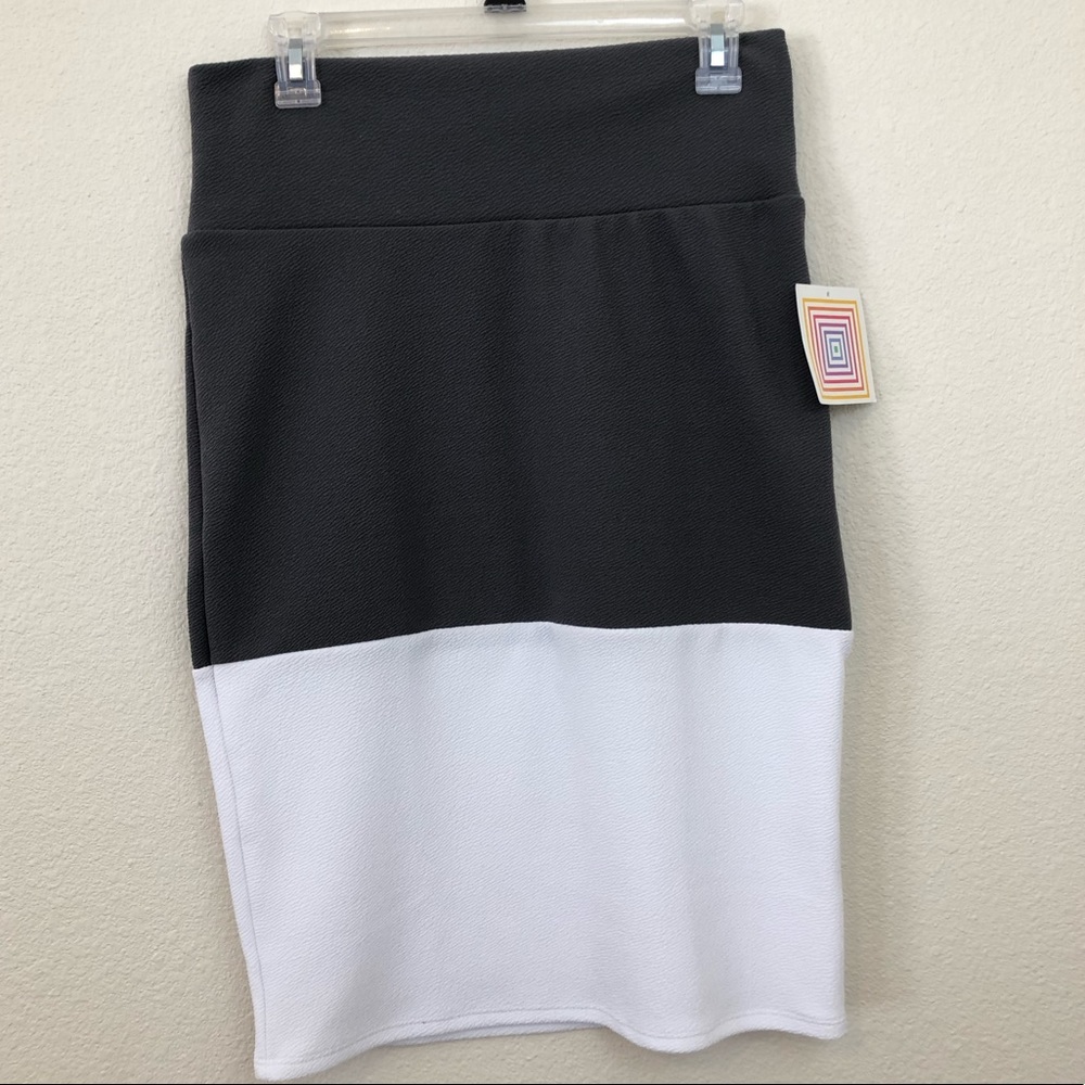NWT Grey White Color-block Cassie pencil Skirt
